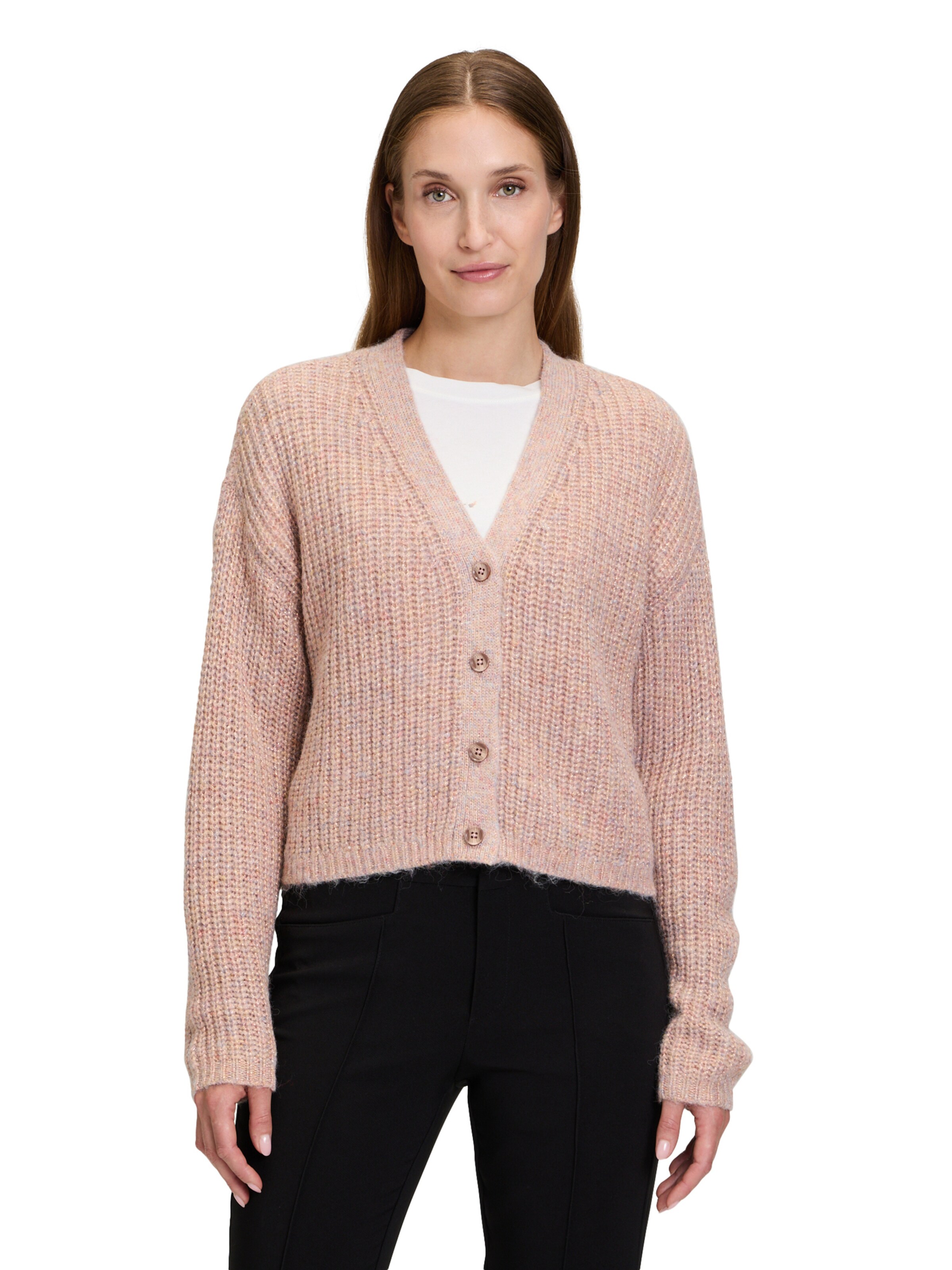 Cartoon Gebreid vest in Roze: voorkant