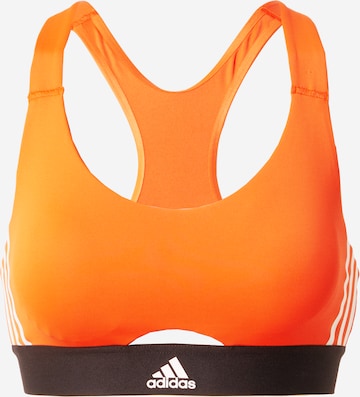ADIDAS SPORTSWEAR Sports Bra 'Powerreact Medium-Support Hyperglam' in Orange: front