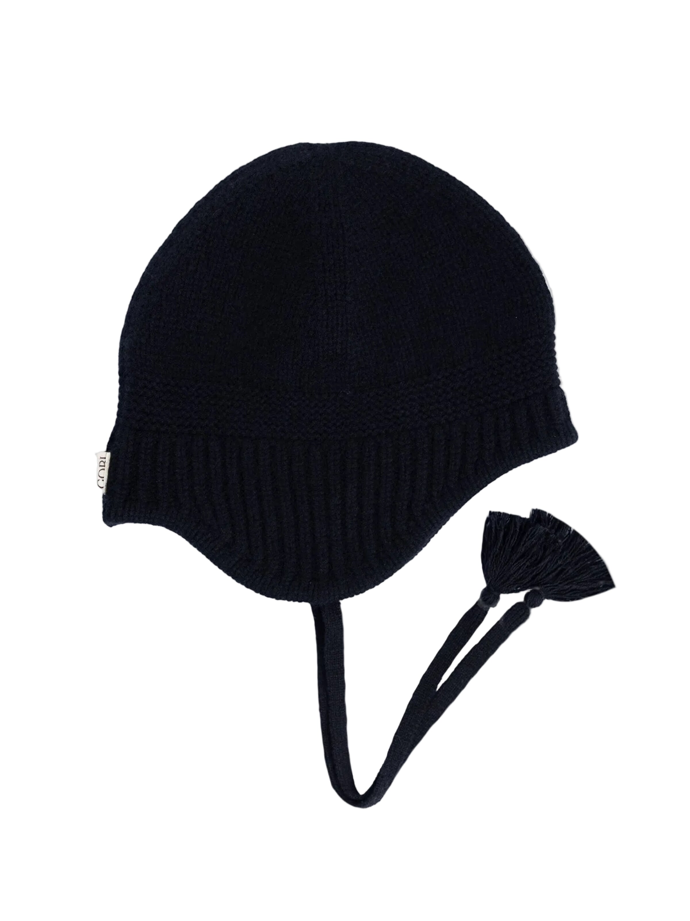 GOBI Cashmere - Sombrero 'Ultimate Warmth Knit Tie Hat' en negro: frente