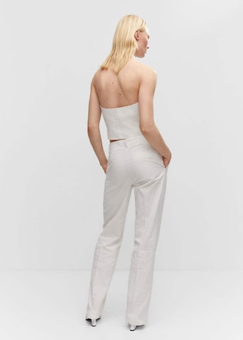 MANGO Normální Kalhoty s puky – bílá