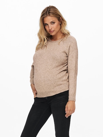 Only Maternity Trui 'Lesly' in Beige: voorkant