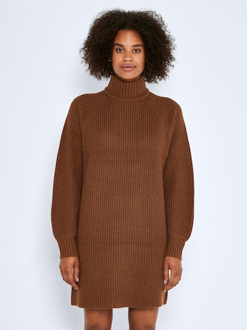 Noisy may Knitted dress 'Timmy' in Brown: front