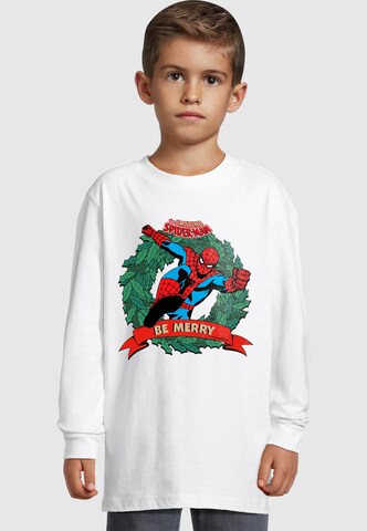 ABSOLUTE CULT Shirt 'Spider Man - Be Merry' in Wit: voorkant