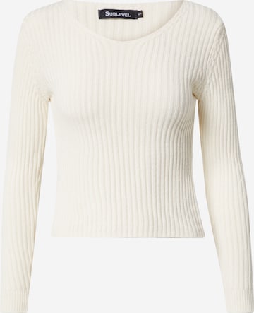 Pullover di Sublevel in beige: frontale