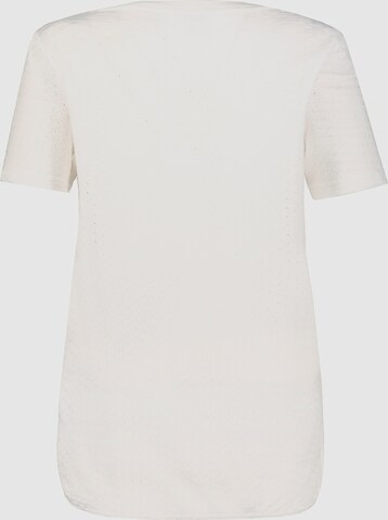 Gina Laura Gina Laura Damen T-Shirt, Ajourmuster, leichter Jersey 748301 in Weiß