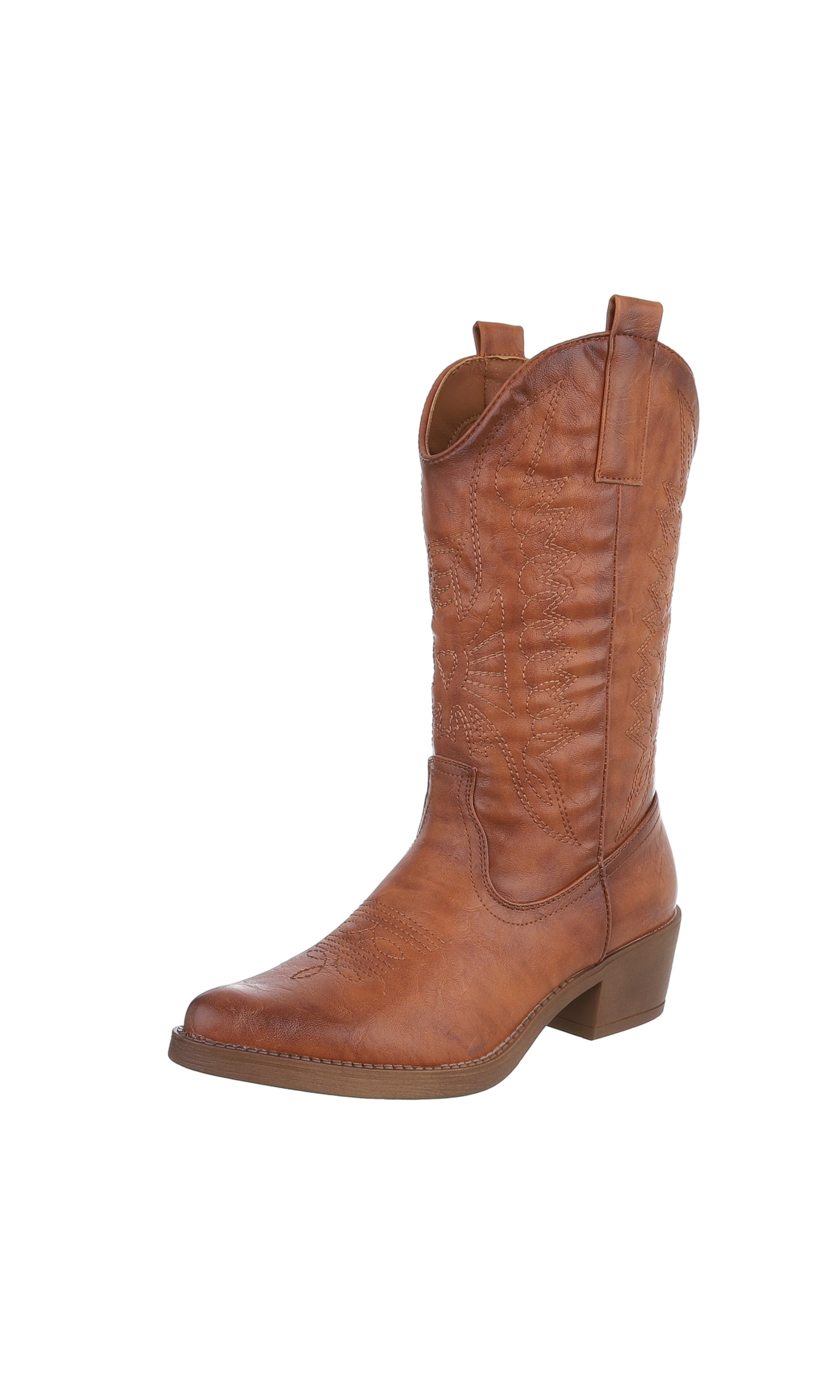 Ital-Design Cowboy Boots in Brown: front