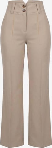 I AM Boot cut Trousers 'Pantaloni Bottoni 13669' in Beige: front
