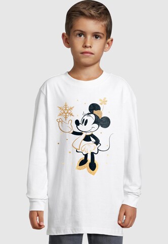 T-Shirt 'Minnie Mouse - Xmas Golden Snow Fall' ABSOLUTE CULT en blanc : devant