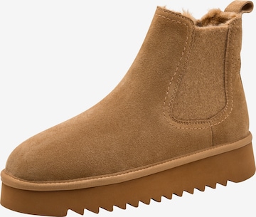 Tamaris Chelsea Boots in Beige: Vorderseite