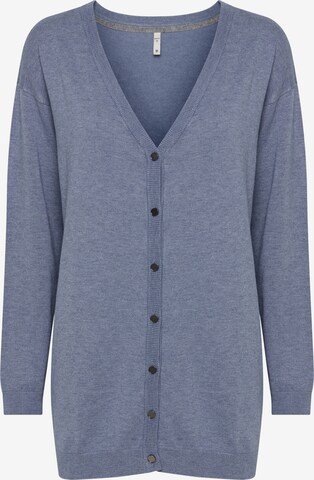 PULZ Jeans Knit Cardigan in Blue: front