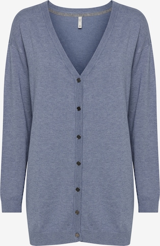 PULZ Jeans Knit Cardigan in Blue: front