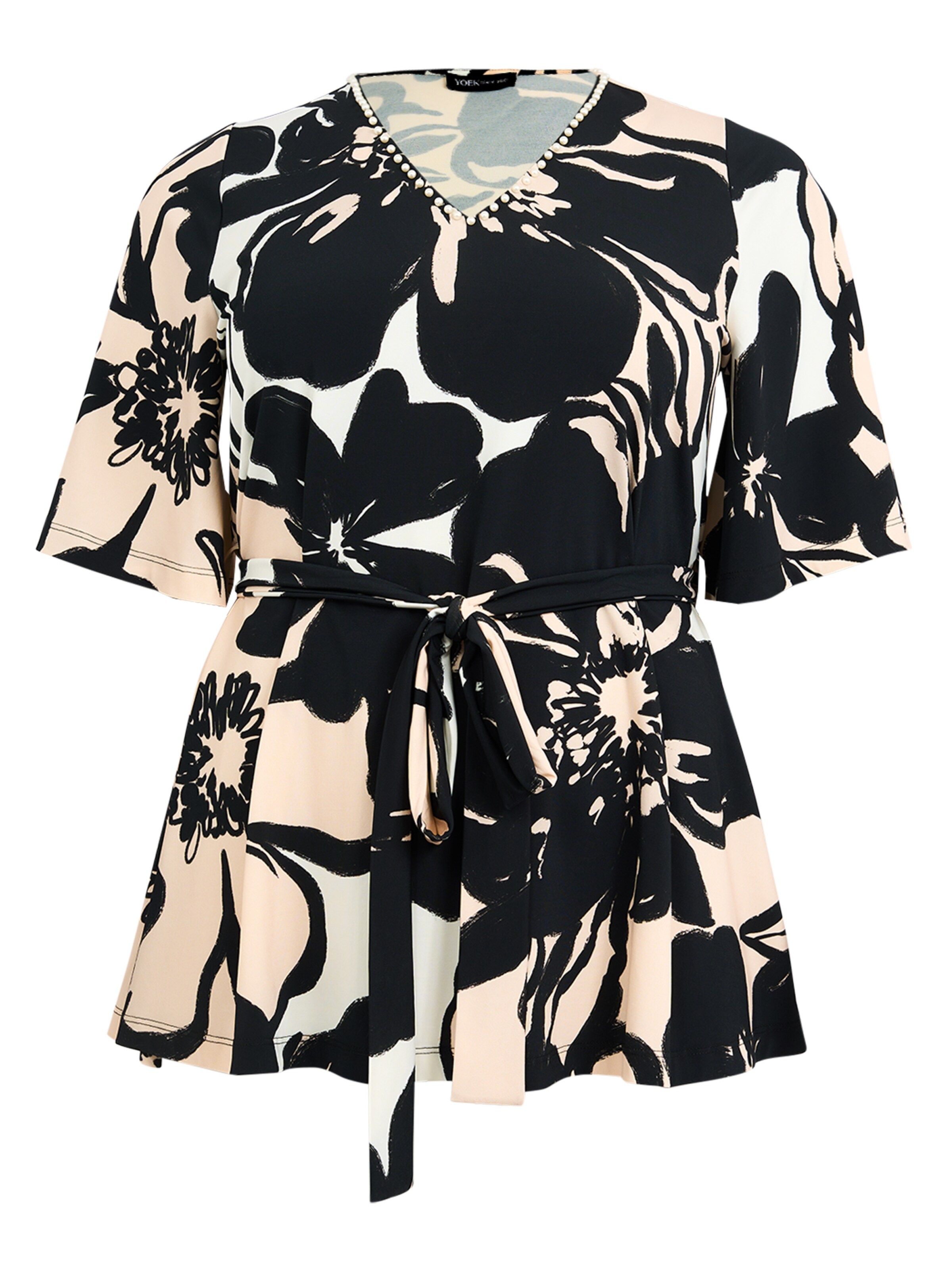 YOEK Blouse in Zwart: voorkant