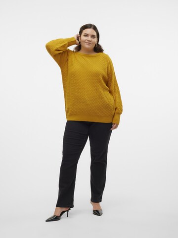 Vero Moda Curve Sweater 'WAFFY ' in Green