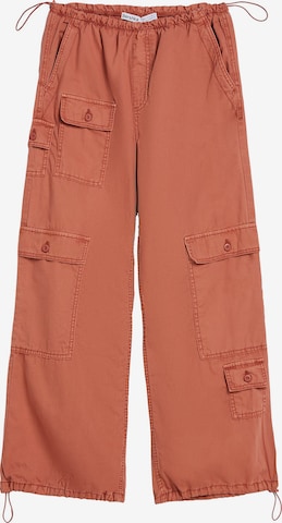 Wide Leg Pantalon cargo Bershka en rose : devant