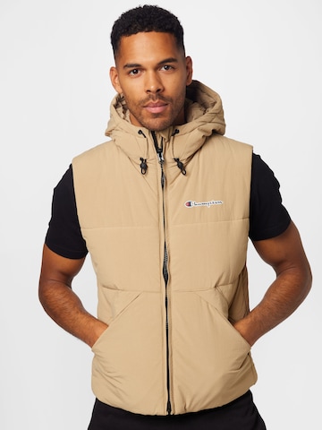 Champion Authentic Athletic Apparel Bodywarmer in Bruin: voorkant