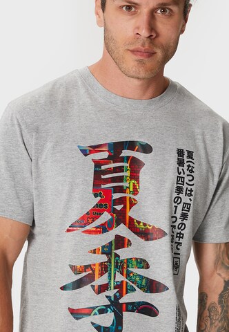Oldskull Shirt 'Asian Kanji Street' in Grijs