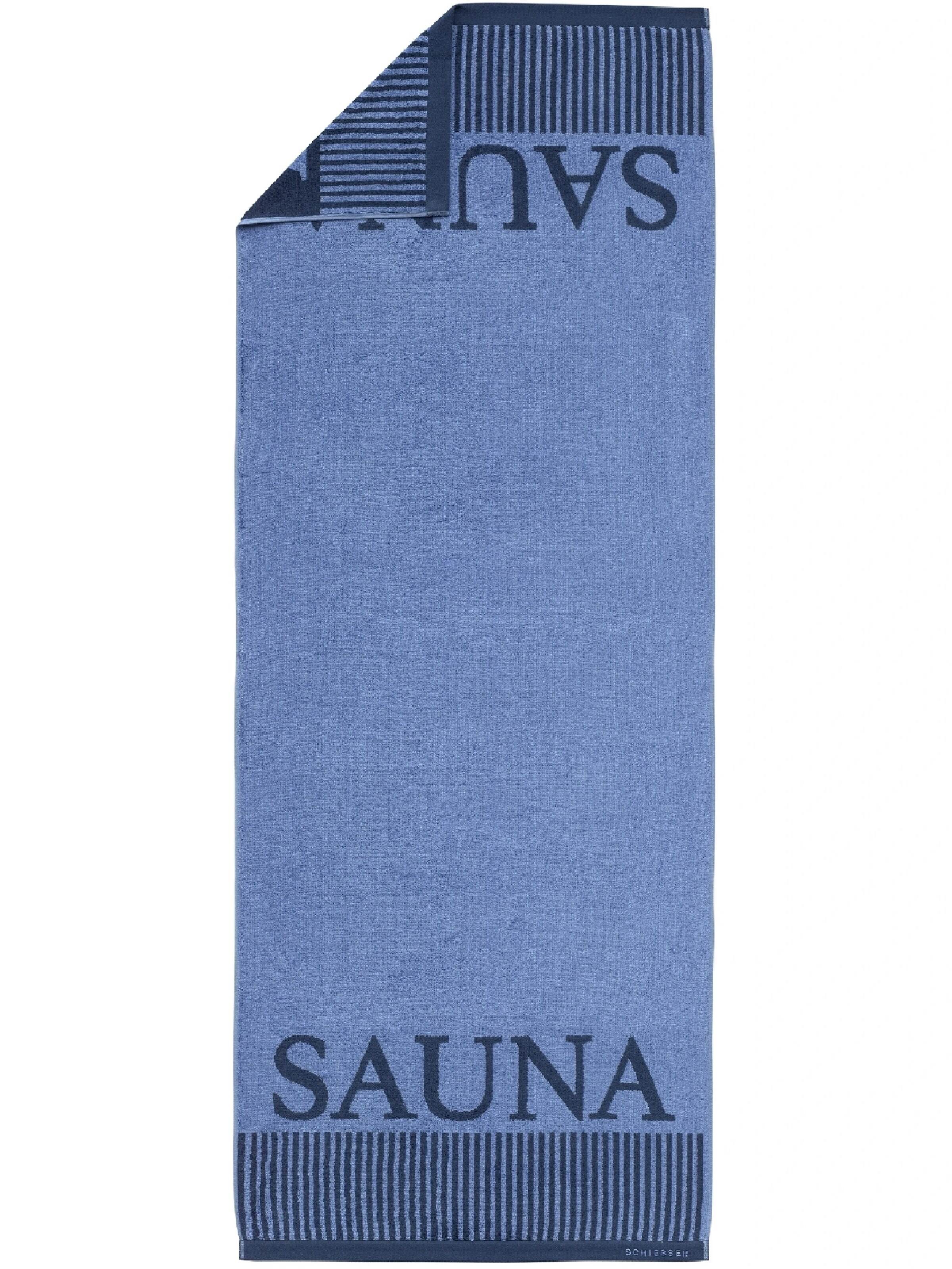 SCHIESSER Saunatuch 'Rom' in Blau: Vorderseite