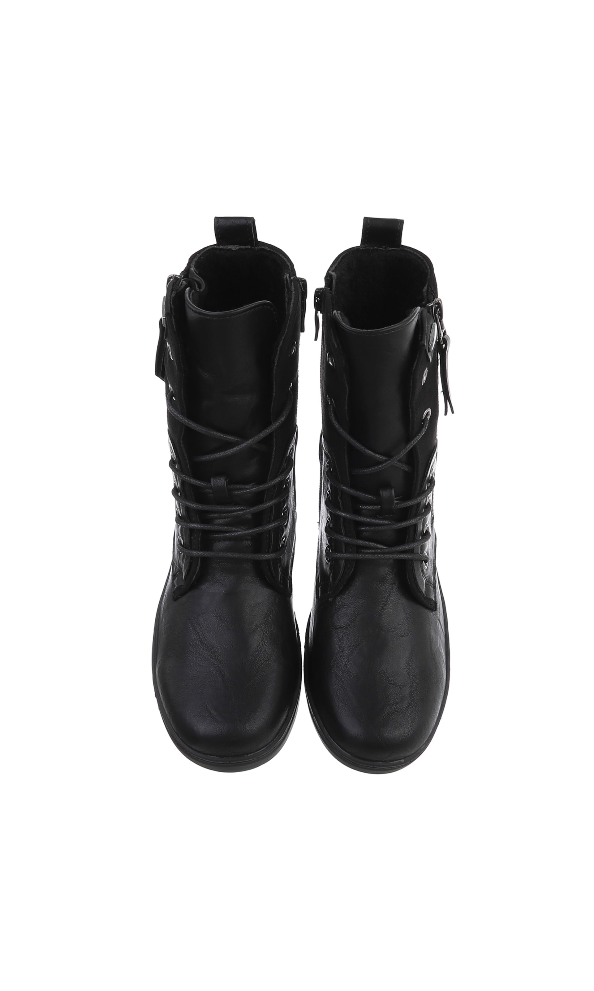Ital-Design Lace-Up Ankle Boots in Black