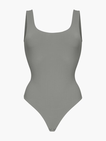 cfab (formerly creamy fabrics) Shaping Bodysuit 'Low Back - Body' in Grey: front
