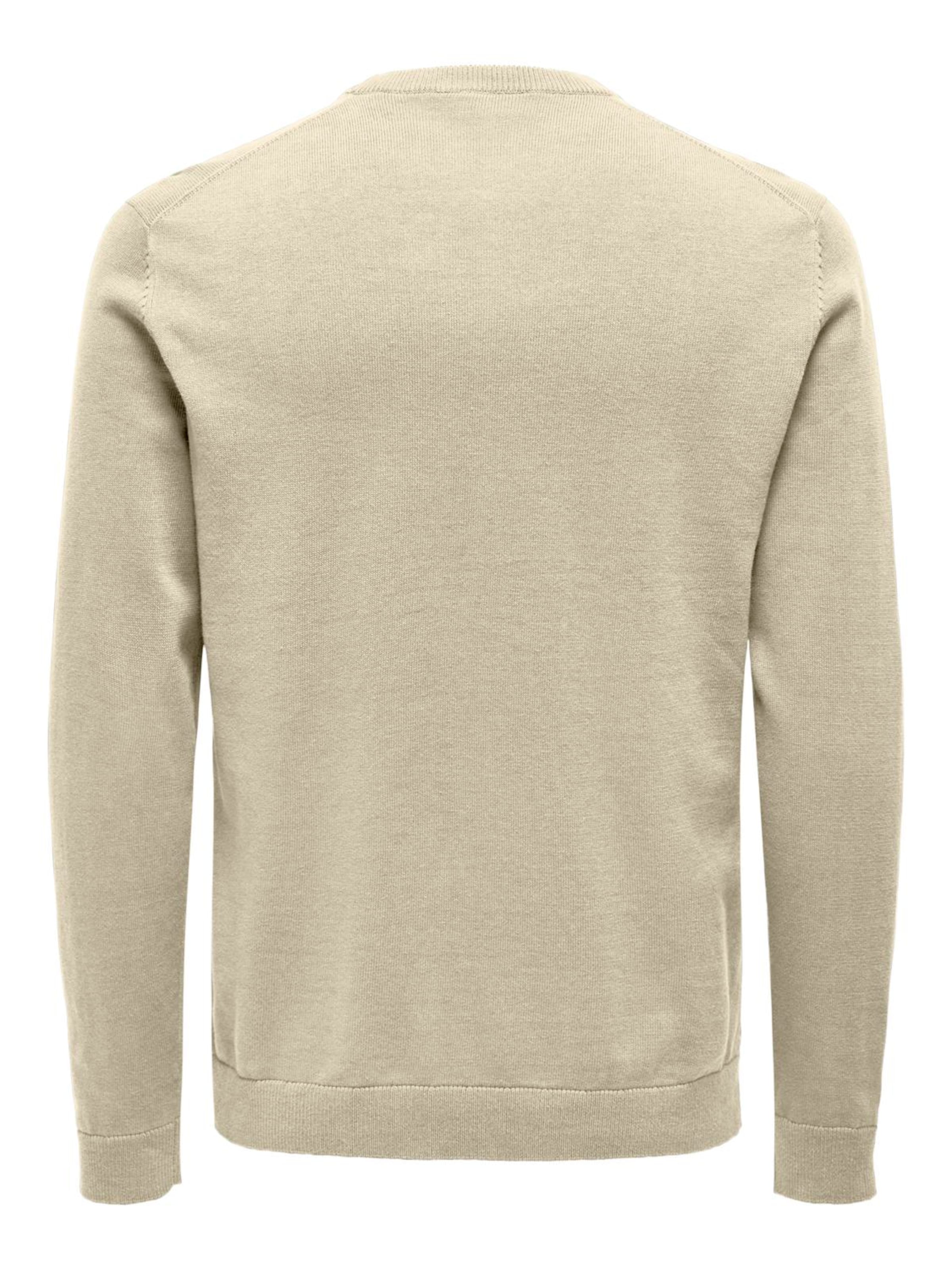 Only & Sons Regular Fit Pullover 'ALEX' in Beige