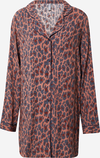 LingaDore Chemise de nuit en bleu-gris / rouge rouille / rouge pastel, Vue avec produit