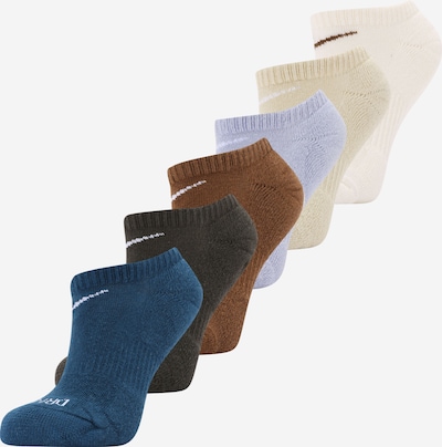 NIKE Urheilusukat 'Everyday Plus' värissä hiekka / vaaleabeige / kuninkaallisen sininen / vaaleansininen / konjakki / tummanruskea, Tuotenäkymä