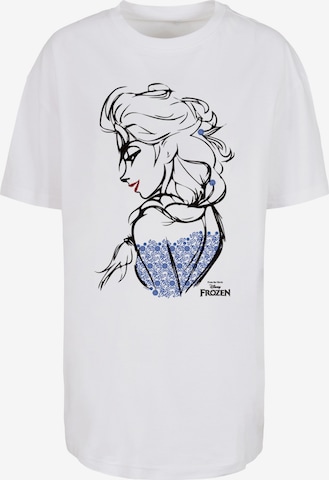 F4NT4STIC T-Shirt 'Disney Frozen Elsa Sketch Mono' in Weiß: predná strana