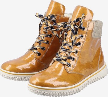 Rieker Lace-Up Ankle Boots in Yellow