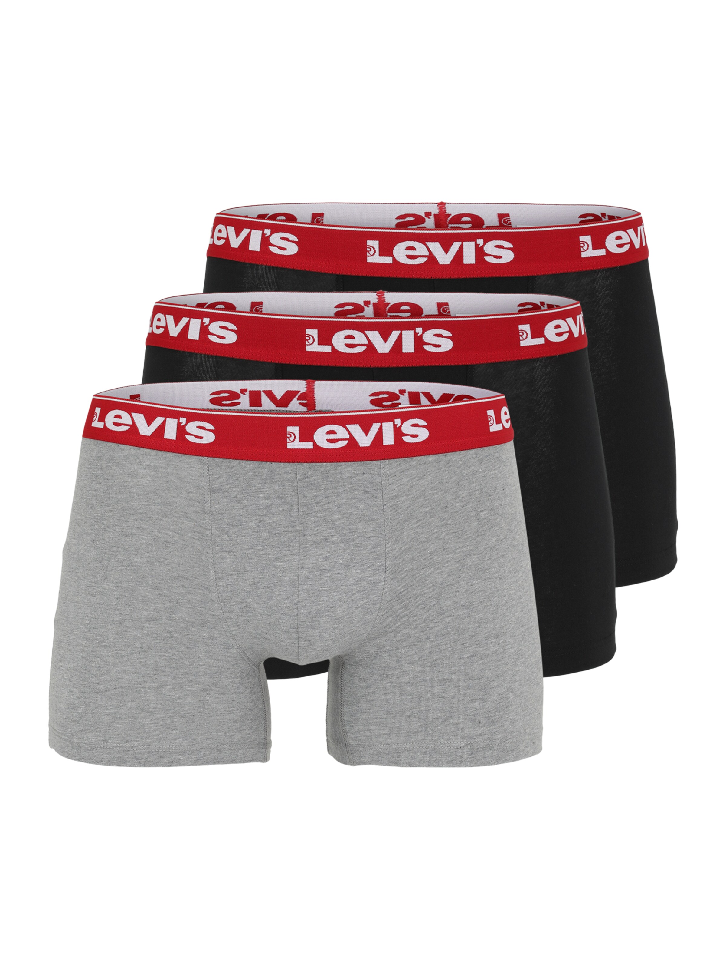 LEVI'S ® Boxershorts in de kleur Grijs gemêleerd / Rood / Zwart / Offwhite, Productweergave