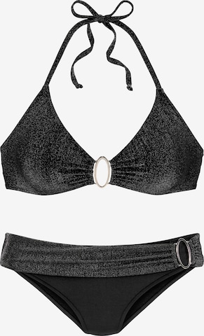 JETTE Triangle Bikini in Black: front