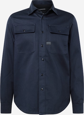 G-Star RAW Regular fit Button Up Shirt in Blue: front