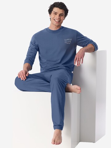 SCHIESSER Long Pajamas ' Modern Essentials ' in Blue