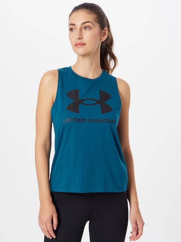 UNDER ARMOUR Sports Top in Blue: front