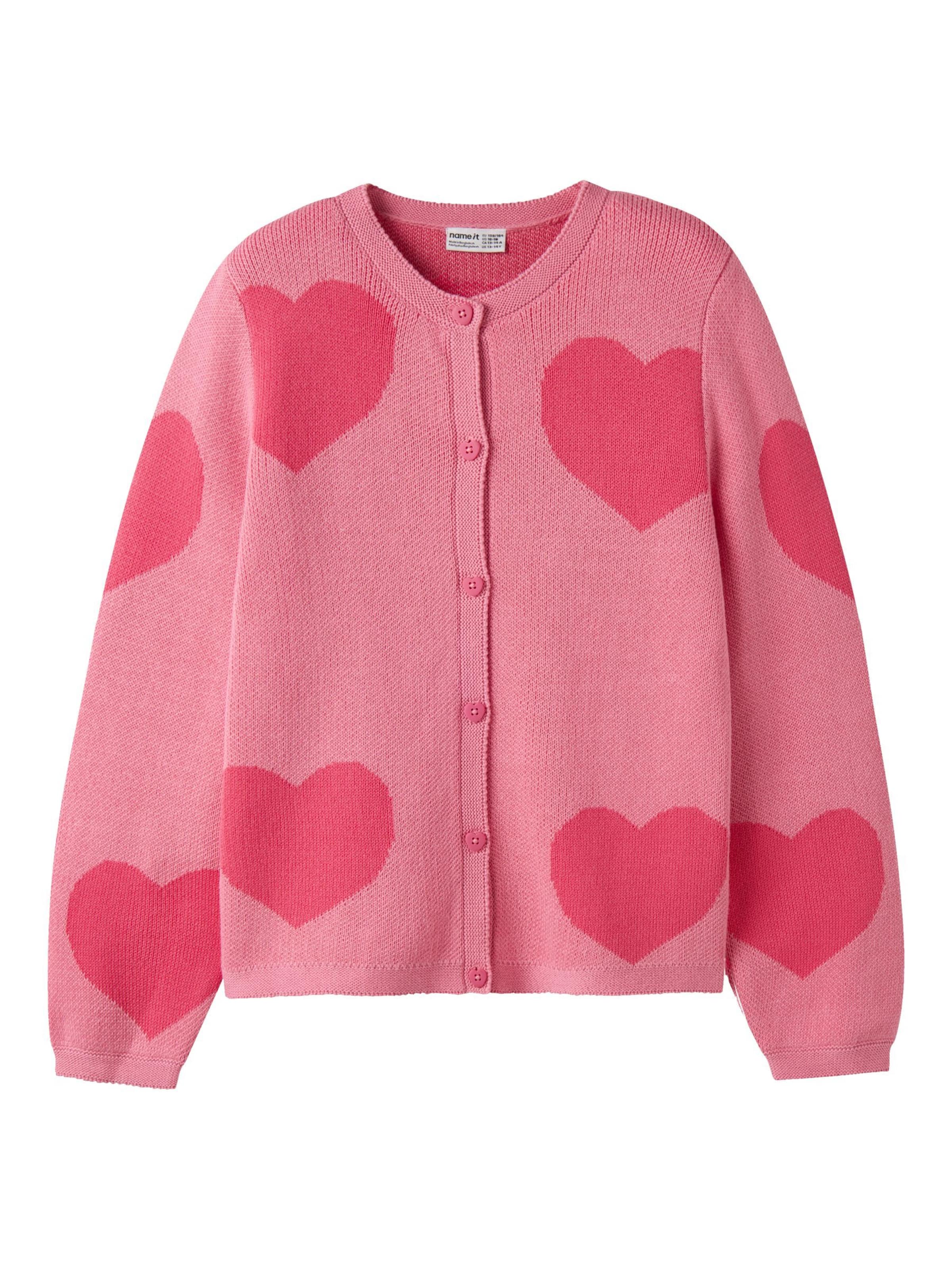 NAME IT Gebreid vest in Roze: voorkant