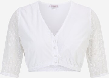 Blouse folklorique 'Isolda-Vida' MARJO en blanc : devant