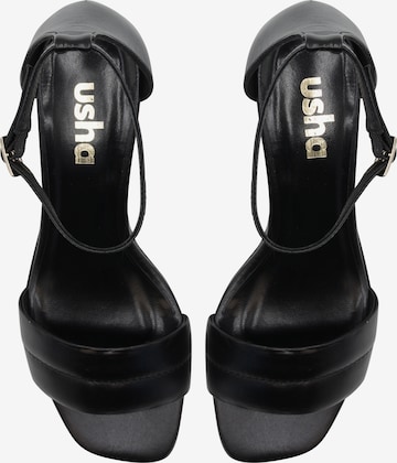 Usha Strap Sandals in Black