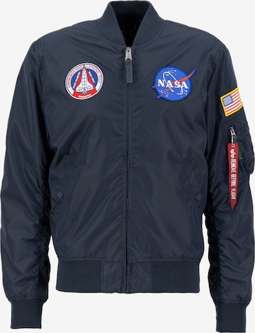 ALPHA INDUSTRIESPrijelazna jakna 'MA-1 TT NASA Reversible II' - plava boja: prednji dio
