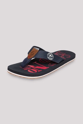 CAMP DAVID Beach Sandale mit Logo-Design in Blau: Vorderseite