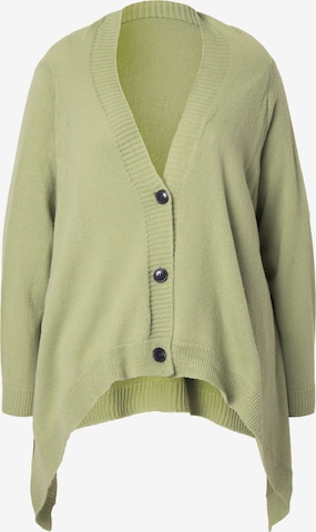 MIAMODA Knit cardigan in Green: front