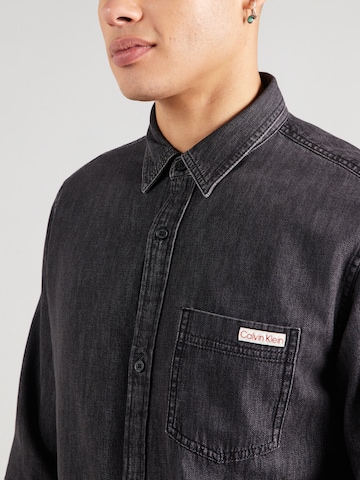 Calvin Klein Jeans Regular Fit Hemd 'CLASSIC' in Schwarz