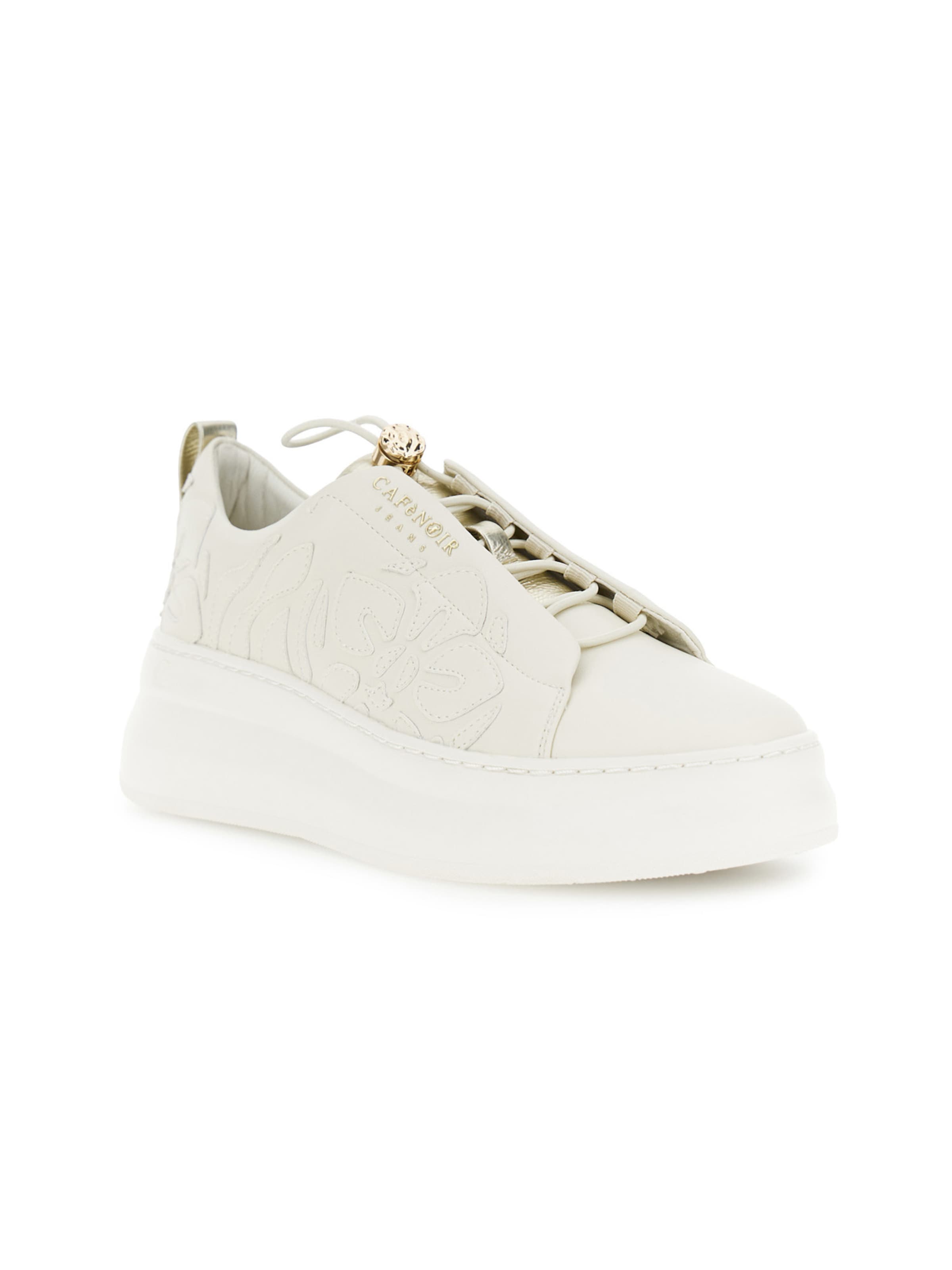 CAFè NOIR Platform trainers in White