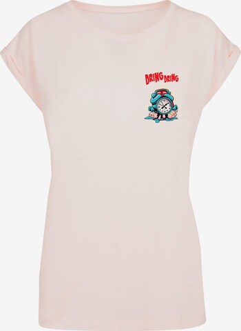 Merchcode Shirt 'Alarm Clock Comic' in Pink: front