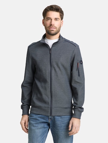 TOM TAILOR Sweat jacket in Blue: front