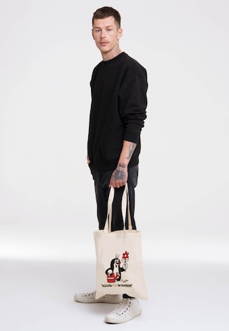 LOGOSHIRT Shopper 'Der kleine Maulwurf - Gärtner' in Beige