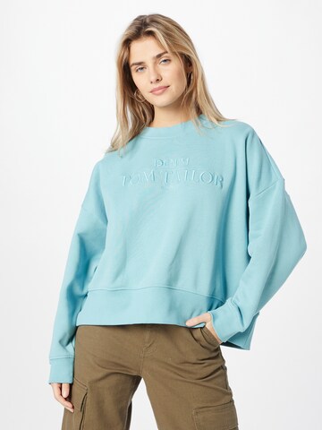 TOM TAILOR DENIM - Sweatshirt em azul: frente