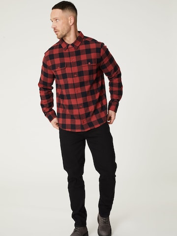 DAN FOX APPAREL - Regular Fit Camisa 'Efe' em vermelho