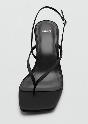 MANGO T-Bar Sandals 'Ross' in Black