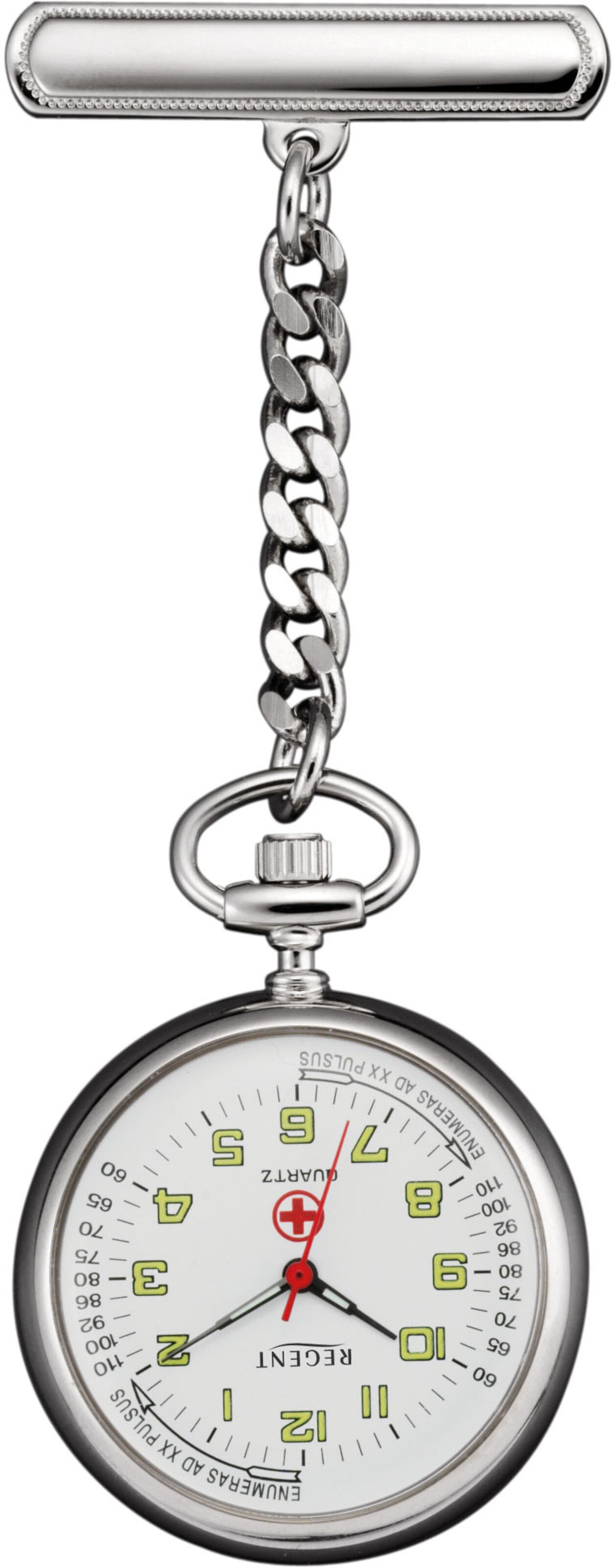 REGENT Analoguhr in Silber: Vorderseite