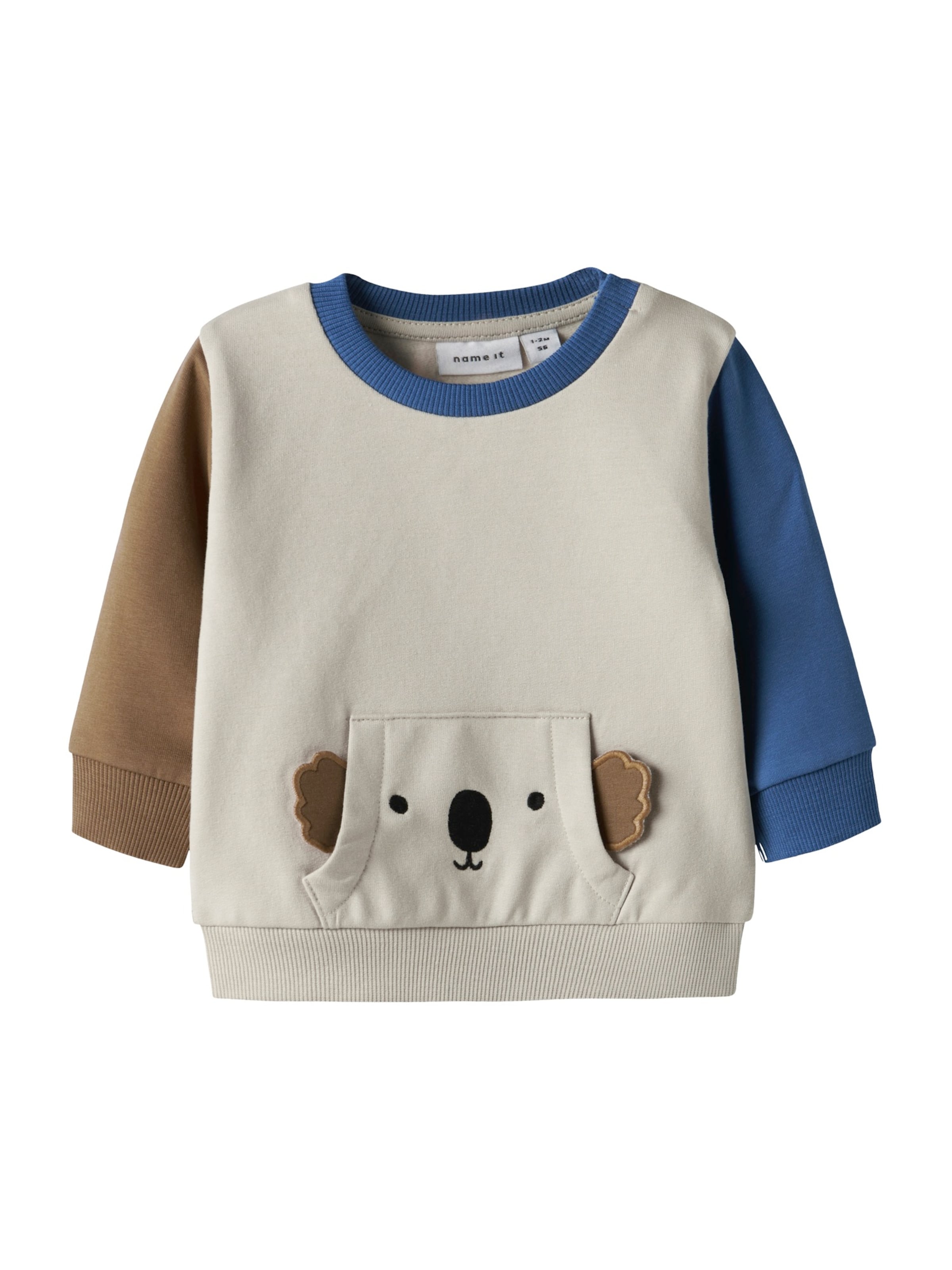 NAME IT Tréning póló 'NBMBoso' - bézs: elől