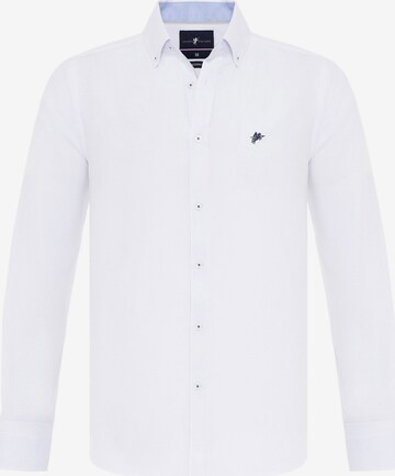 DENIM CULTURE Regular fit Риза ' MYLES ' в бяло: отпред
